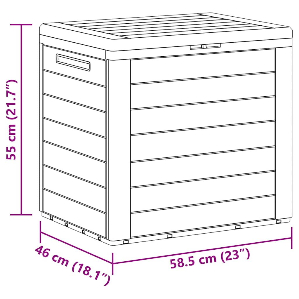 vidaXL Μπαούλο Αποθήκευσης Κήπου Καφέ 58,5x46x55 εκ. απο Πολυπ/λένιο