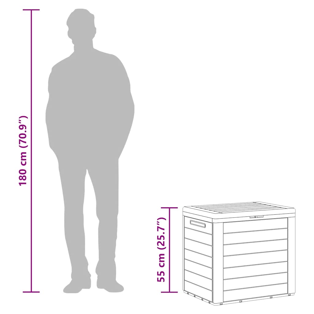 vidaXL Μπαούλο Αποθήκευσης Κήπου Ανθρακί 58,5x46x55εκ. απο Πολυπ/λένιο