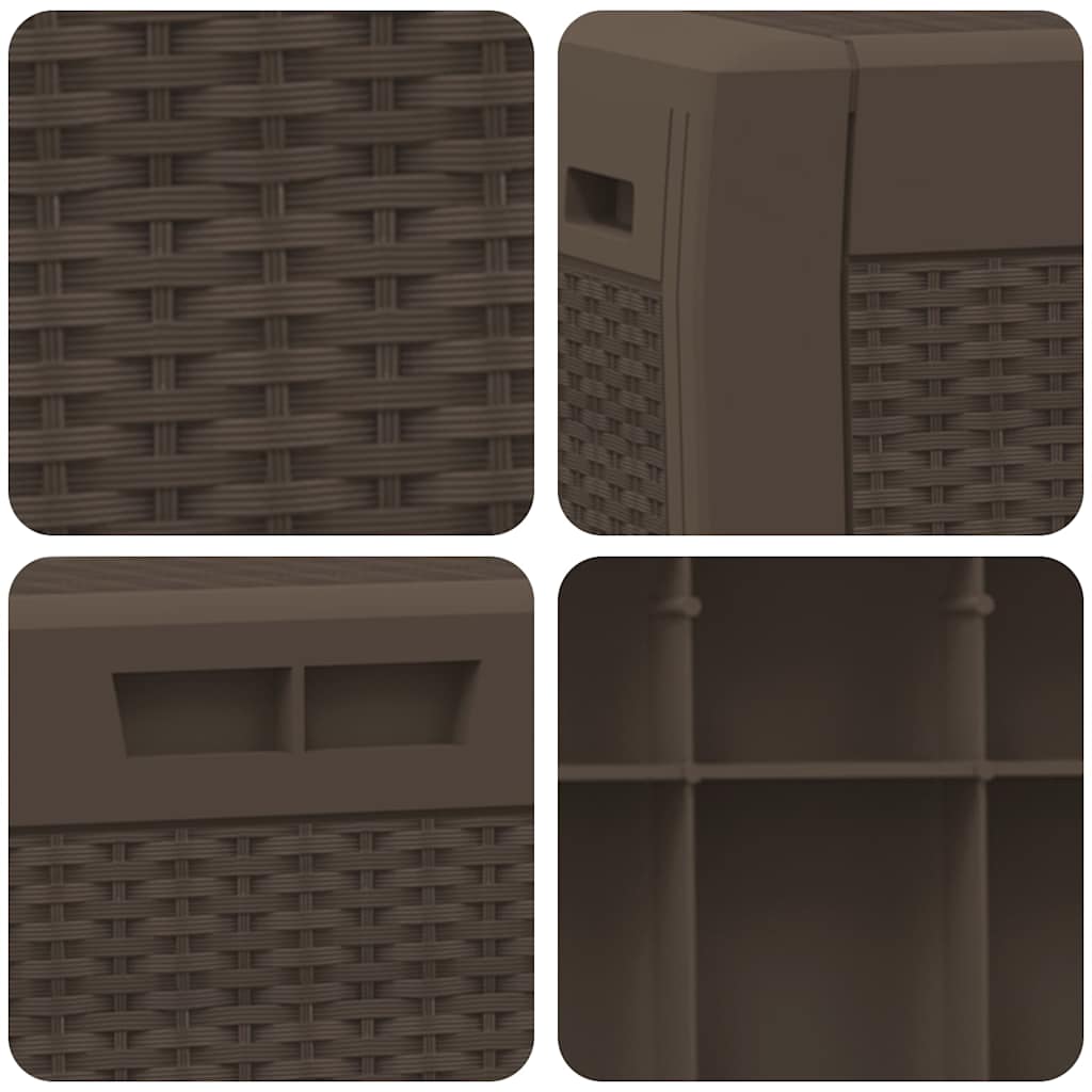 vidaXL Μπαούλο Αποθήκευσης Κήπου Καφέ 119x48x60 εκ. από Πολυπροπυλένιο