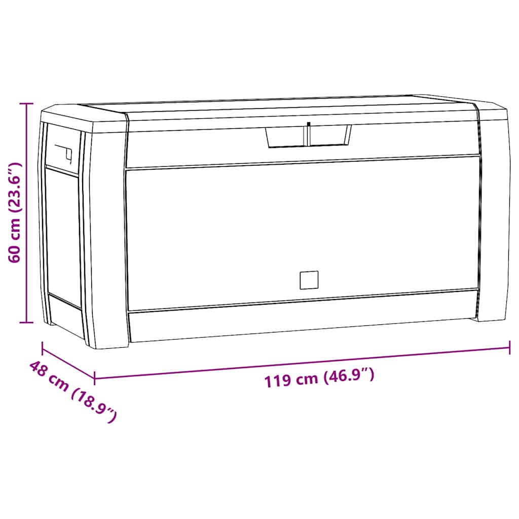 vidaXL Μπαούλο Αποθήκευσης Κήπου Ανθρακί 119x48x60 εκ. απο Πολυπ/λένιο