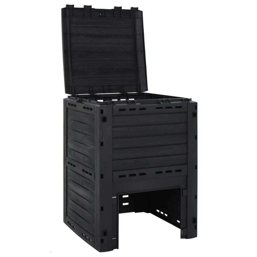 vidaXL Κομποστοποιητής Κήπου Μαύρος 280 Λίτρων από Πολυπροπυλένιο