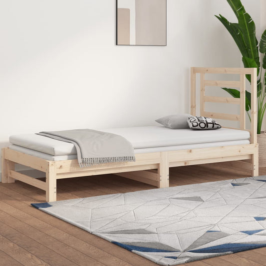 vidaXL Καναπές Κρεβάτι Συρόμενος 2x(90x200) εκ. από Μασίφ Ξύλο Πεύκου