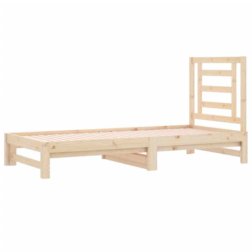 vidaXL Καναπές Κρεβάτι Συρόμενος 2x(90x190) εκ. Μασίφ Ξύλο Πεύκου