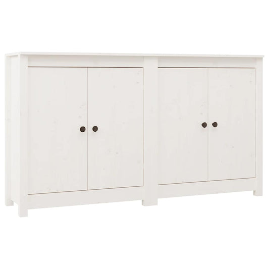 vidaXL Ντουλάπια 2 τεμ. Λευκά 70 x 35 x 80 εκ. από Μασίφ Ξύλο Πεύκου
