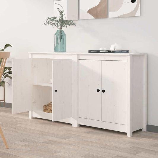 vidaXL Ντουλάπια 2 τεμ. Λευκά 70 x 35 x 80 εκ. από Μασίφ Ξύλο Πεύκου
