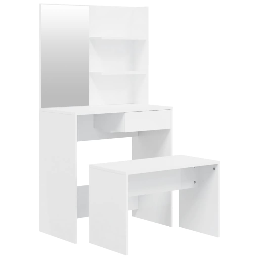 vidaXL Μπουντουάρ Σετ Γυαλιστερό Λευκό 74,5x40x141 εκ.