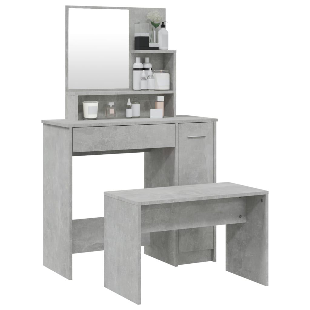 vidaXL Μπουντουάρ Σετ Γκρι Σκυροδέματος 86,5x35x136 εκ.