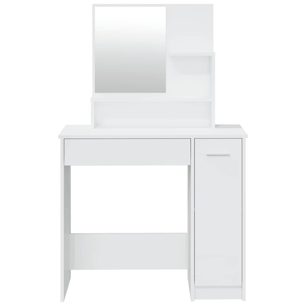 vidaXL Μπουντουάρ Σετ Γυαλιστερό Λευκό 86,5x35x136 εκ.
