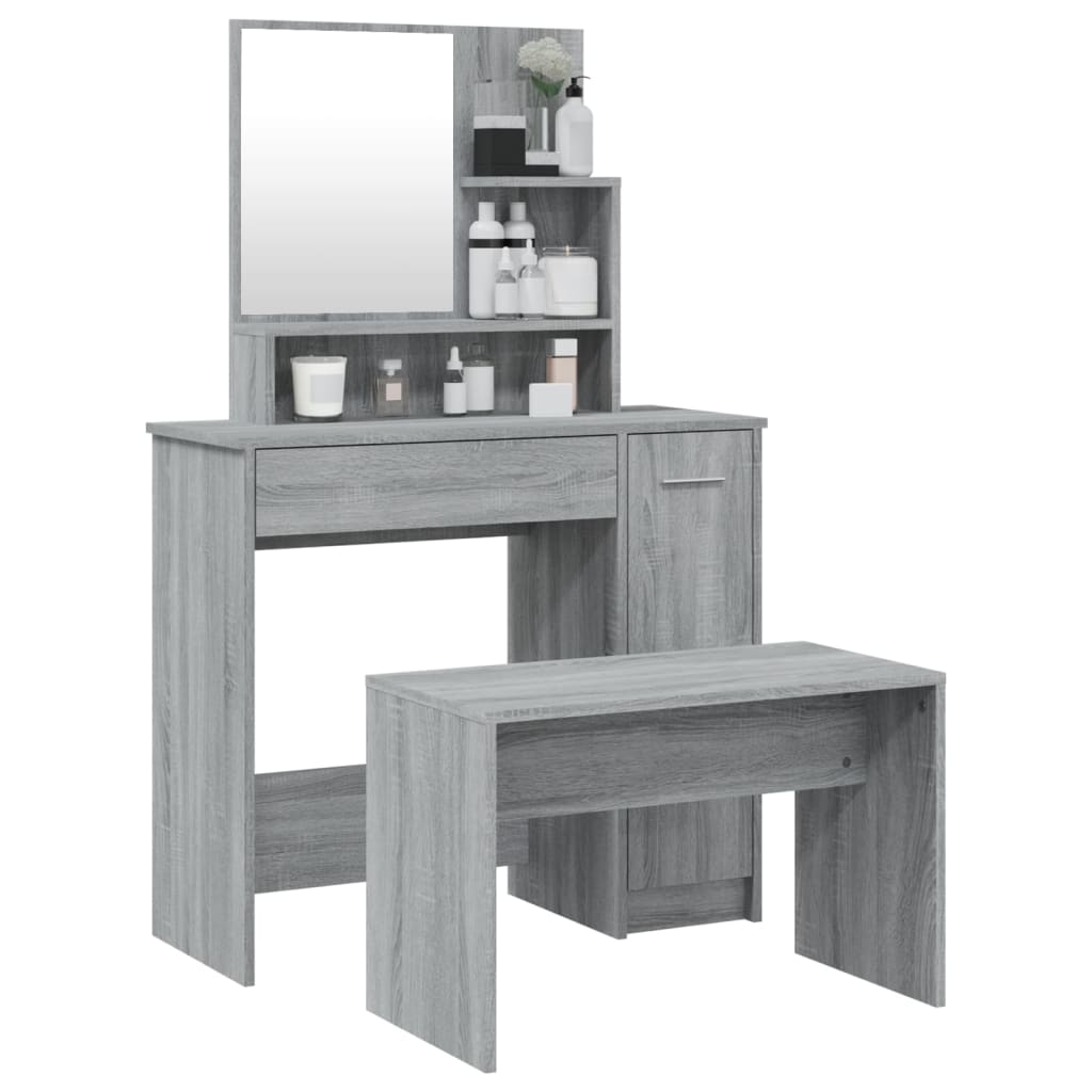 vidaXL Μπουντουάρ Σετ Γκρι Sonoma 86,5x35x136 εκ.