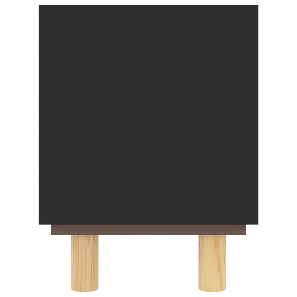 vidaXL Έπιπλο Τηλεόρασης Μαύρο 80x30x40 εκ. Μασίφ Πεύκο & Φυσικό Ρατάν