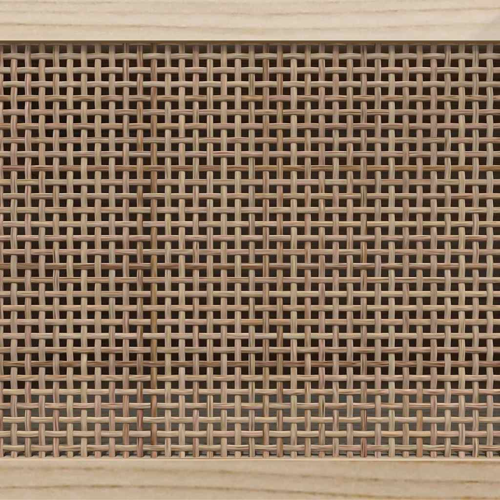 vidaXL Έπιπλο Τηλεόρασης Μαύρο 105x30x40 εκ Μασίφ Πεύκο & Φυσικό Ρατάν