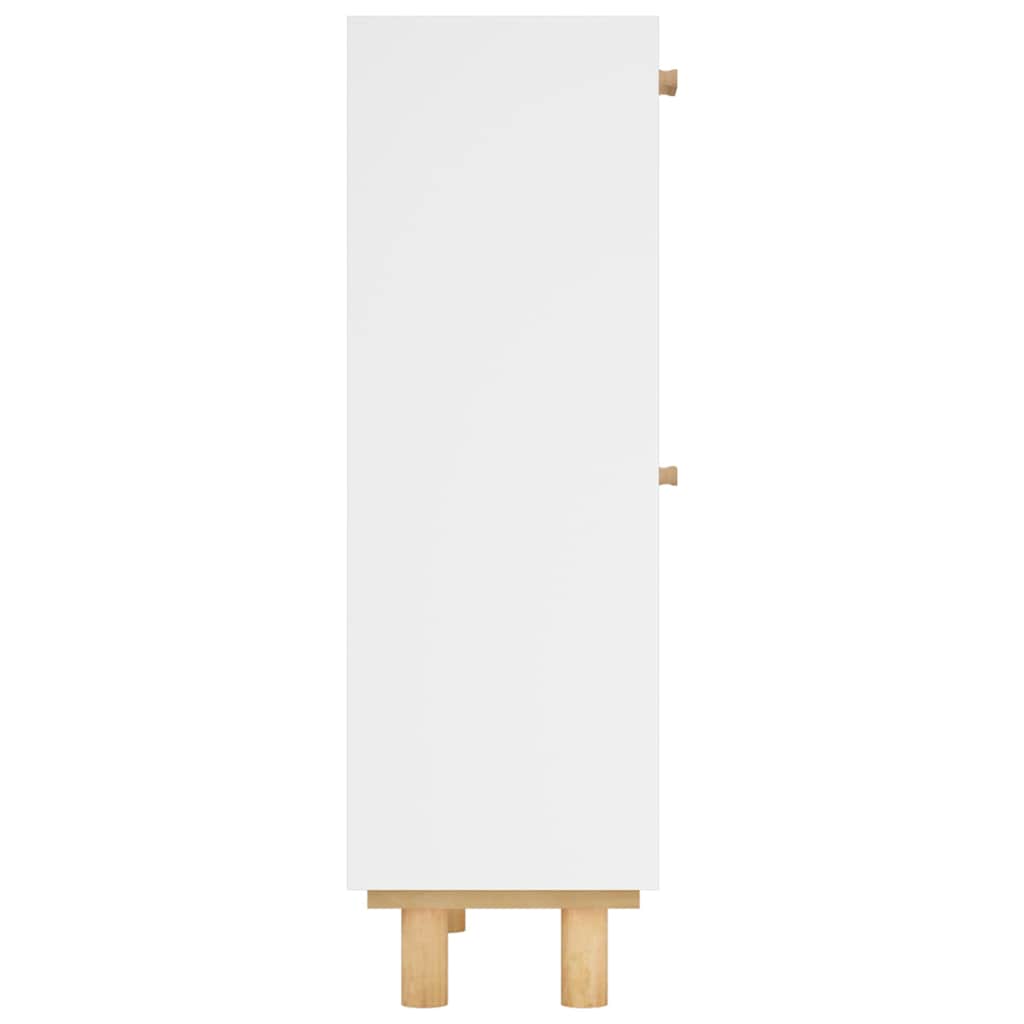 vidaXL Παπουτσοθήκη Λευκή 52x25x80 εκ Επεξεργασμένο Ξύλο&Φυσικό Ρατάν