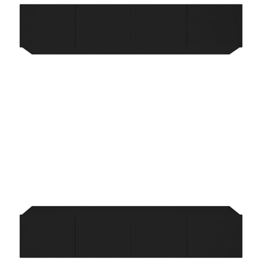 vidaXL Έπιπλα Τηλεόρασης 4 τεμ. Μαύρα 80x30x30 εκ. Επεξεργασμένο Ξύλο