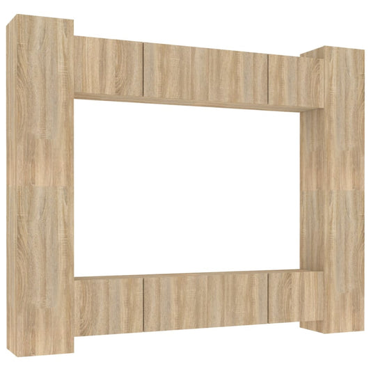 vidaXL Σετ Επίπλων Τηλεόρασης 8 Τεμαχίων Sonoma Δρυς Επεξ. Ξύλο