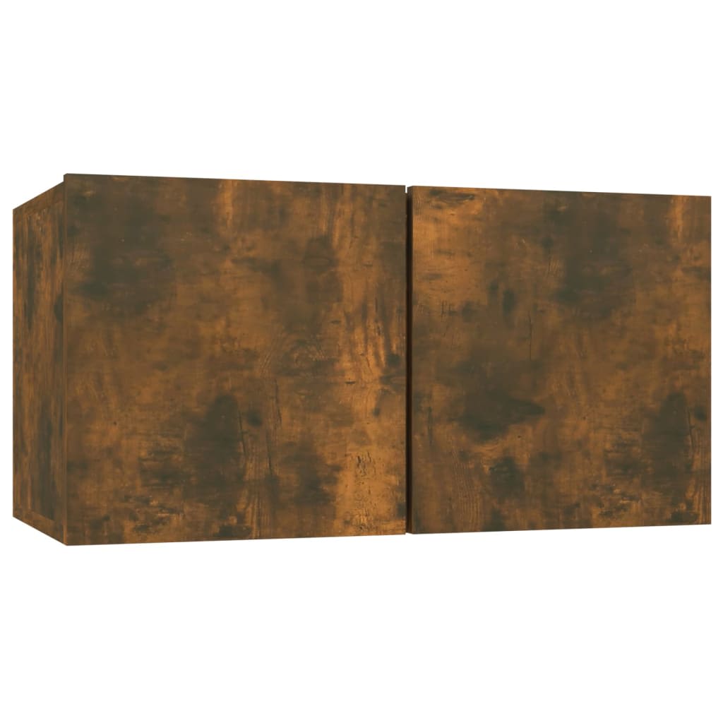 vidaXL Σετ Επίπλων Τηλεόρασης 4 Τεμαχίων Καπνιστή δρυς Επεξ. Ξύλο