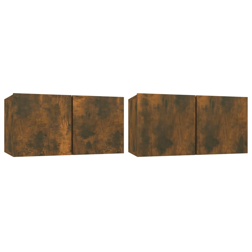 vidaXL Σετ Επίπλων Τηλεόρασης 4 Τεμαχίων Καπνιστή δρυς Επεξ. Ξύλο