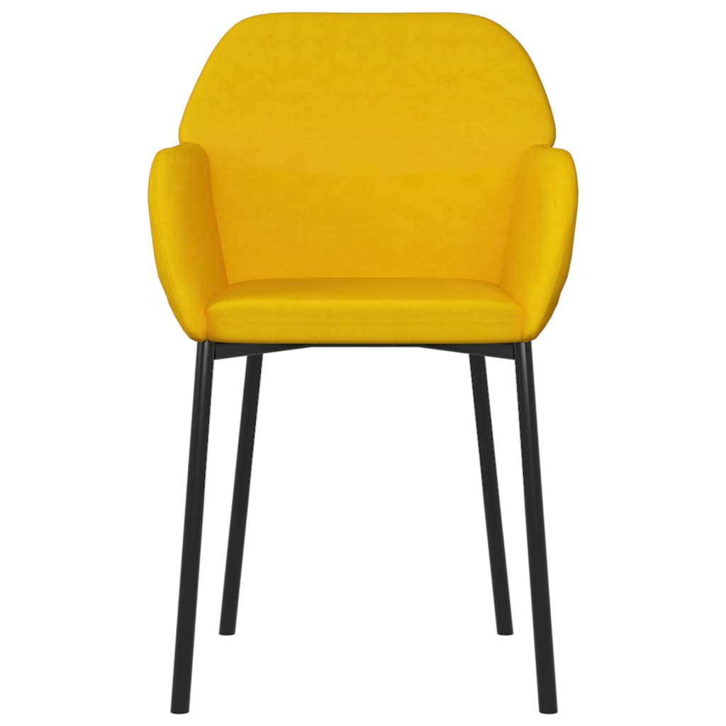 vidaXL Καρέκλες Τραπεζαρίας 2 τεμ. Κίτρινες Βελούδινες