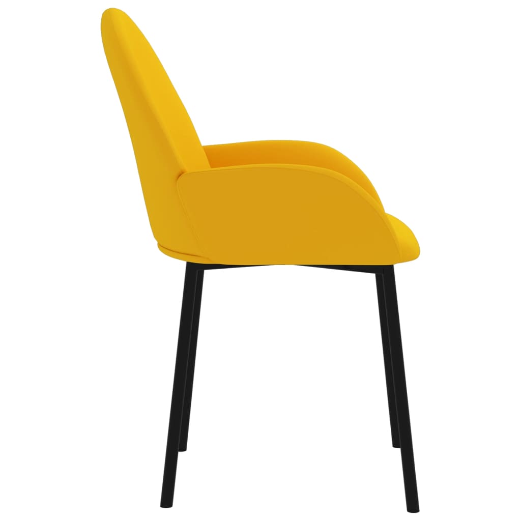 vidaXL Καρέκλες Τραπεζαρίας 2 τεμ. Κίτρινες Βελούδινες