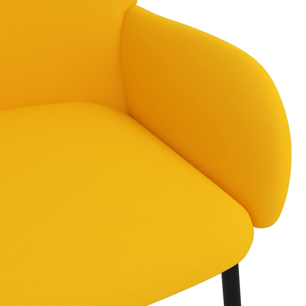 vidaXL Καρέκλες Τραπεζαρίας 2 τεμ. Κίτρινες Βελούδινες