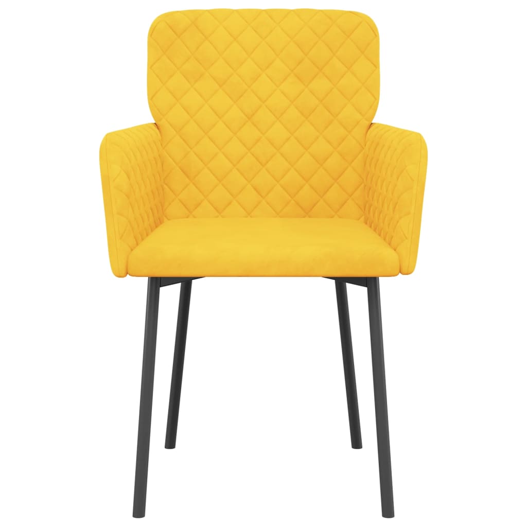 vidaXL Καρέκλες Τραπεζαρίας 2 τεμ. Κίτρινες Βελούδινες