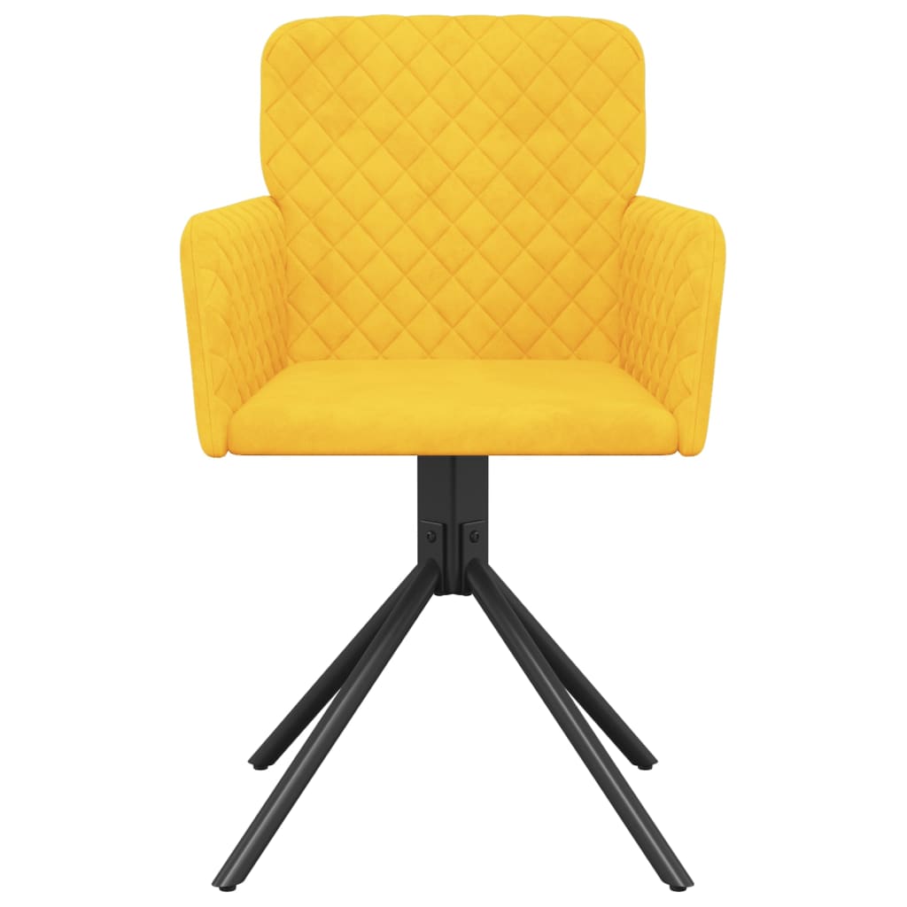 vidaXL Καρέκλες Τραπεζαρίας Περιστρεφόμενες 2 τεμ. Κίτρινες Βελούδινες