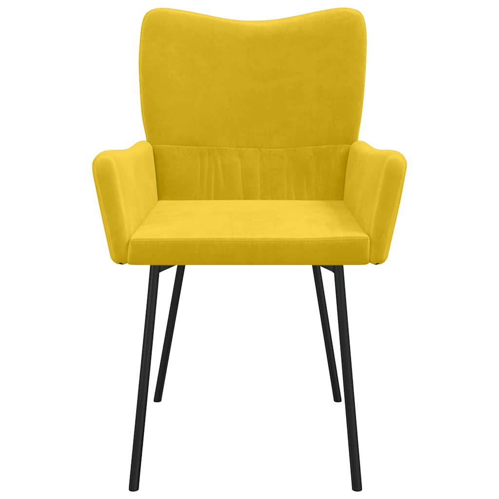 vidaXL Καρέκλες Τραπεζαρίας 2 τεμ. Κίτρινες Βελούδινες