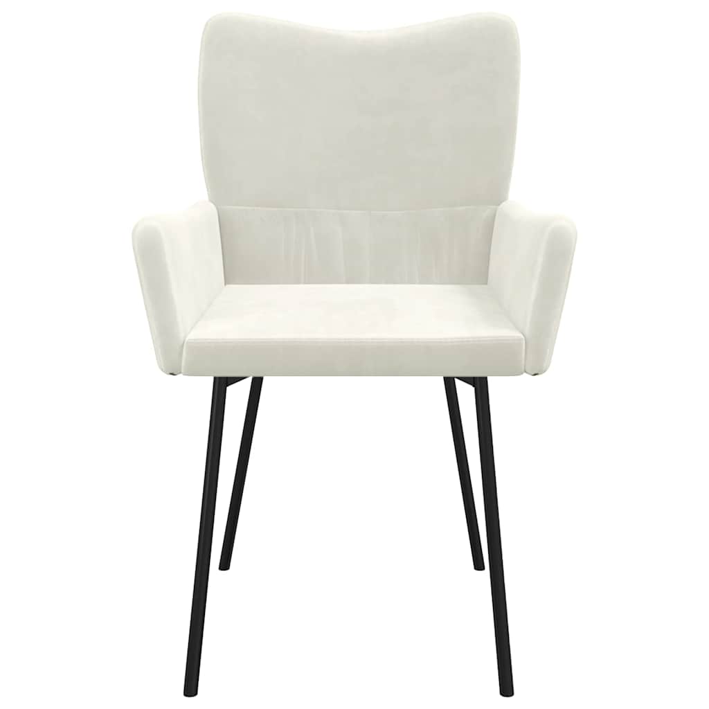 vidaXL Καρέκλες Τραπεζαρίας 2 τεμ. Κρεμ Βελούδινες