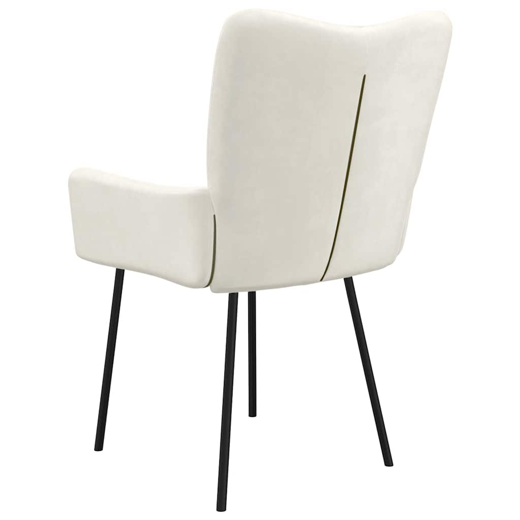 vidaXL Καρέκλες Τραπεζαρίας 2 τεμ. Κρεμ Βελούδινες