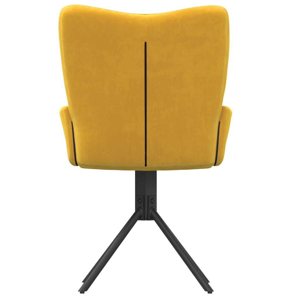 vidaXL Καρέκλες Τραπεζαρίας Περιστρεφόμενες 2 τεμ. Κίτρινες Βελούδινες