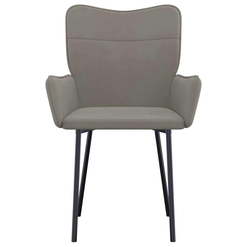 vidaXL Καρέκλες Τραπεζαρίας 2 τεμ. Ανοιχτό Γκρι Βελούδινες