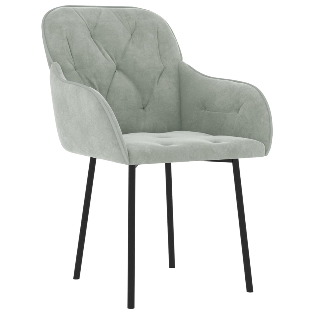 vidaXL Καρέκλες Τραπεζαρίας 2 τεμ. Ανοιχτό Γκρι Βελούδινες