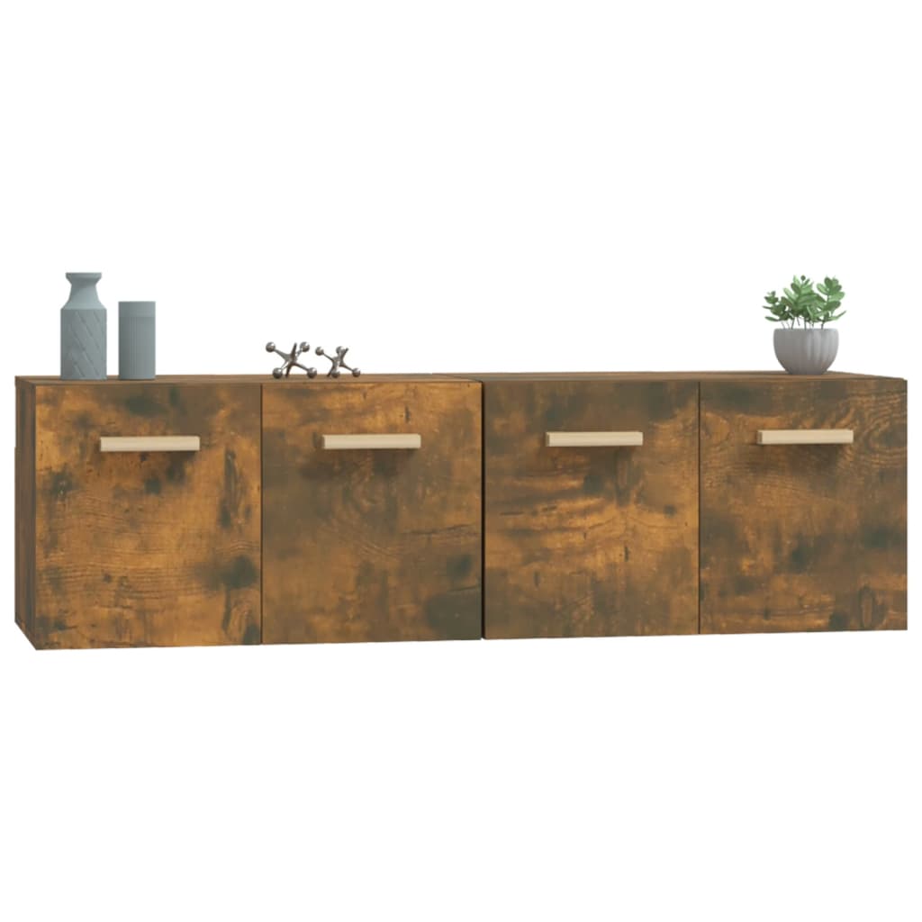vidaXL Ντουλάπια Τοίχου 2 τεμ. Καπνιστή δρυς 60x36,5x35εκ. Επεξ. Ξύλο
