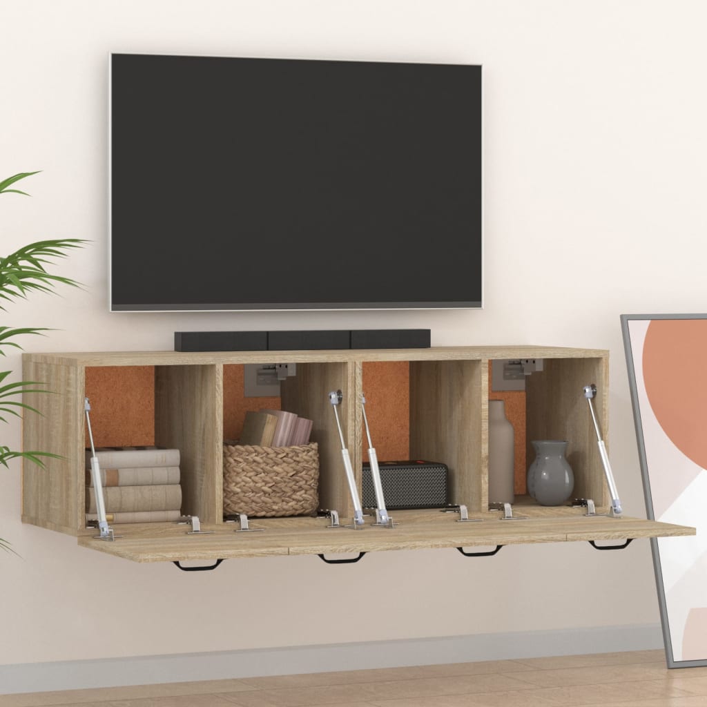 vidaXL Ντουλάπια Τοίχου 2 τεμ. Sonoma Δρυς 80x35x36,5 εκ. Επεξ. Ξύλο