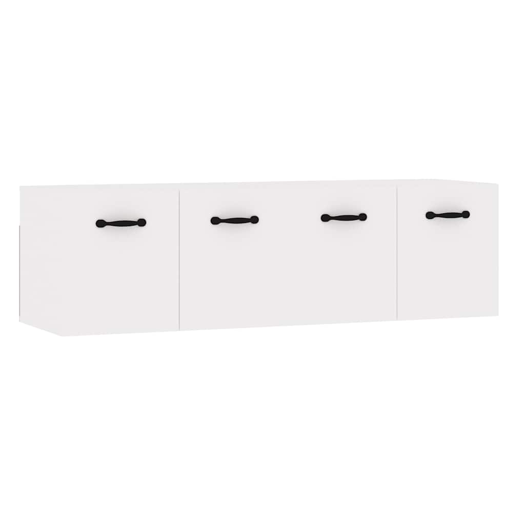 vidaXL Ντουλάπια Τοίχου 2 τεμ. Γυαλ. Λευκό 80x36,5x35 εκ. Επεξ. Ξύλο