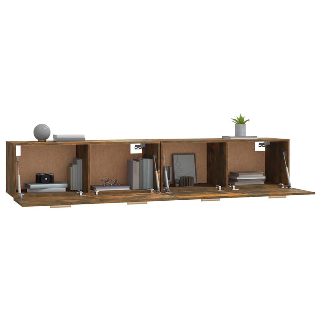 vidaXL Ντουλάπια Τοίχου 2 τεμ. Καπνιστή δρυς 100x36,5x35εκ. Επεξ. Ξύλο