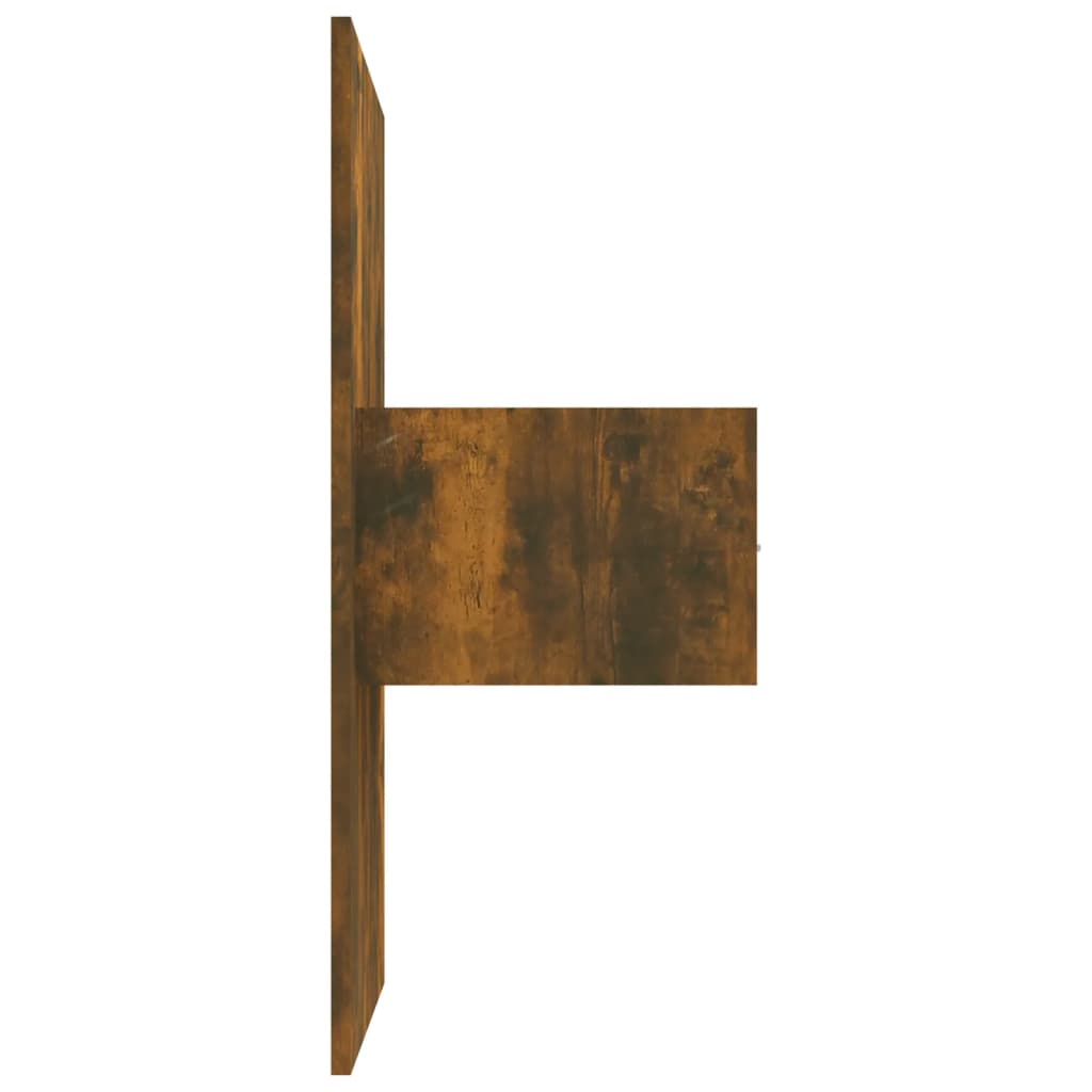 vidaXL Κεφαλάρι Κρεβατιού με Κομοδίνα Καπνιστή Δρυς Επεξεργασμένο Ξύλο