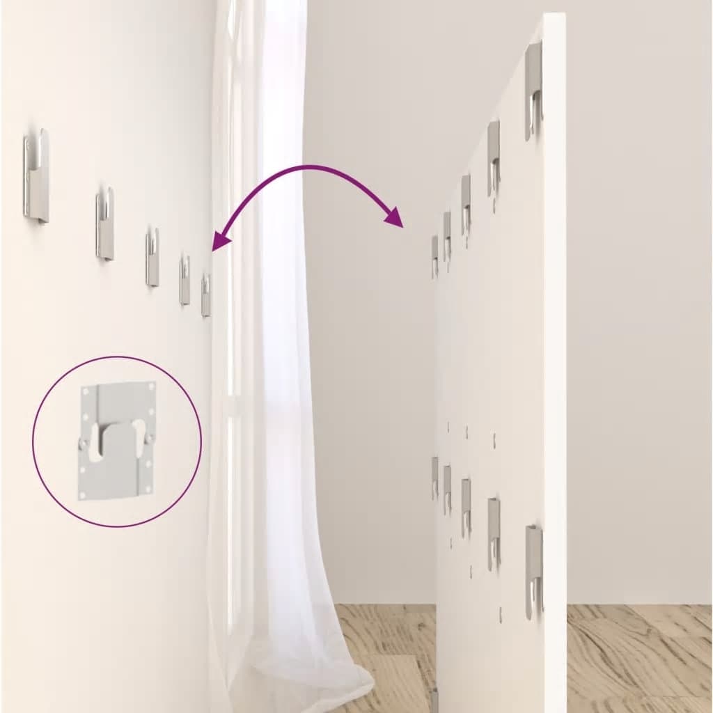 vidaXL Κεφαλάρι Κρεβατιού με Κομοδίνα Λευκό από Επεξεργασμένο Ξύλο