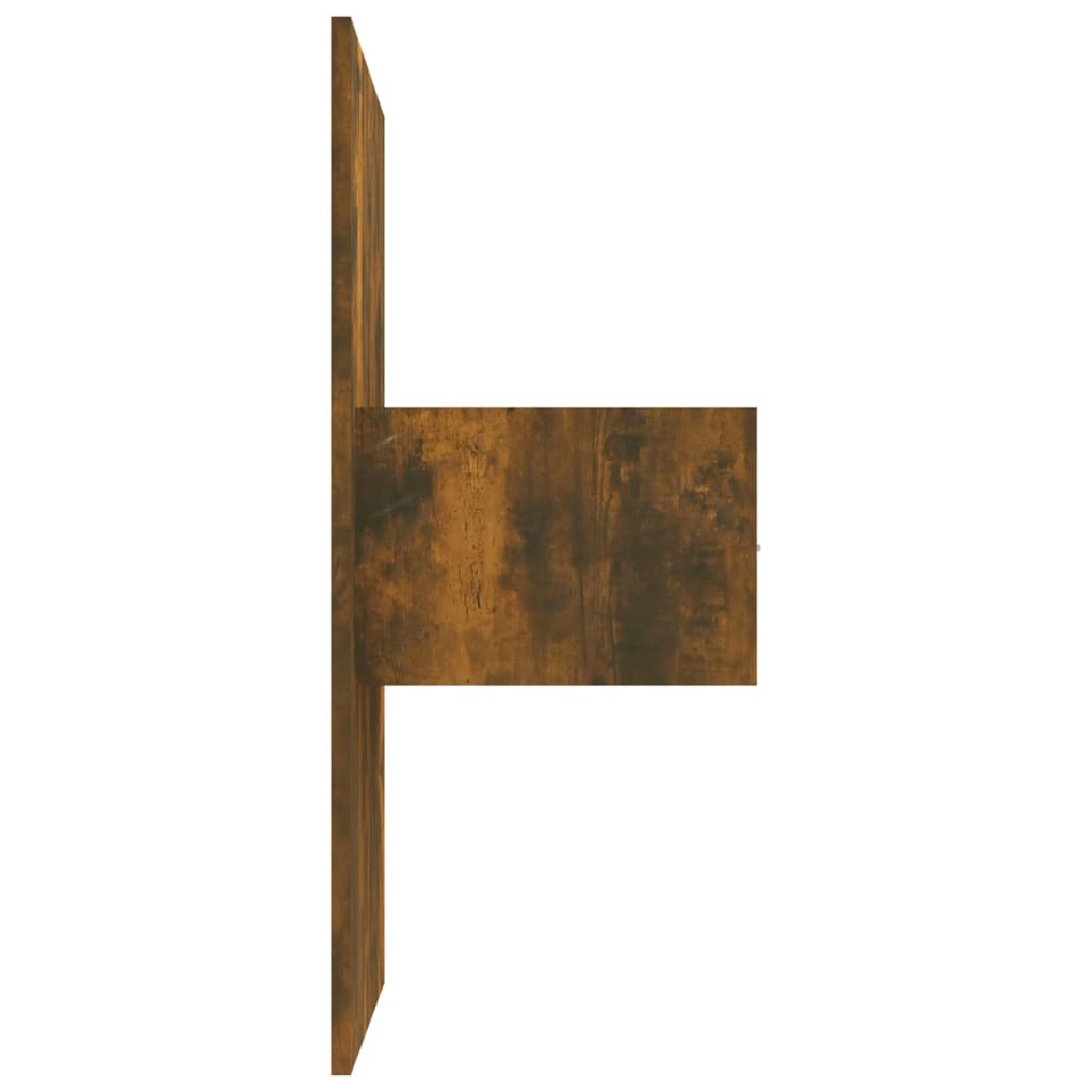 vidaXL Κεφαλάρι Κρεβατιού με Κομοδίνα Καπνιστή Δρυς Επεξεργασμένο Ξύλο