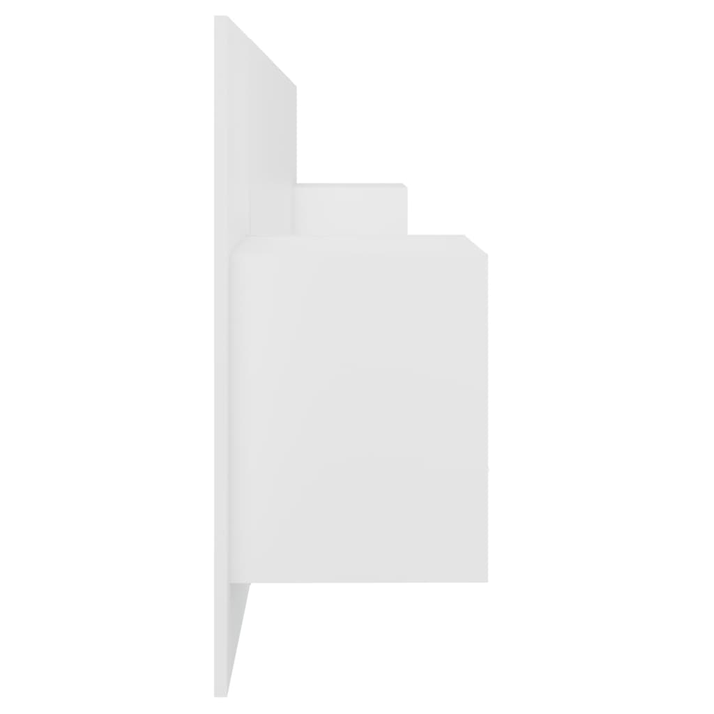 vidaXL Κεφαλάρι Κρεβατιού με Κομοδίνα Λευκό από Επεξεργασμένο Ξύλο