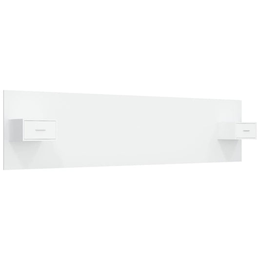 vidaXL Κεφαλάρι Κρεβατιού με Κομοδίνα Λευκό από Επεξεργασμένο Ξύλο