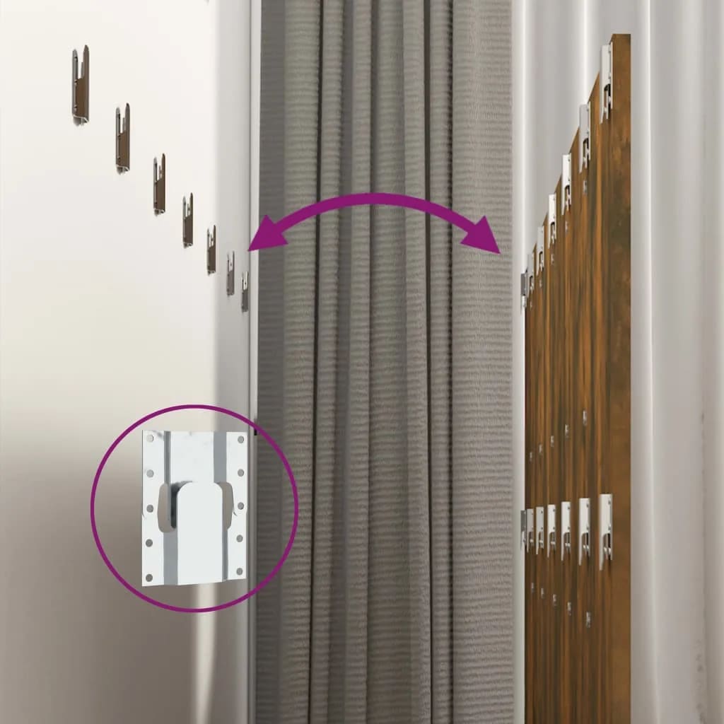 vidaXL Κεφαλάρι Κρεβατιού με Κομοδίνα Καπνιστή Δρυς Επεξεργασμένο Ξύλο