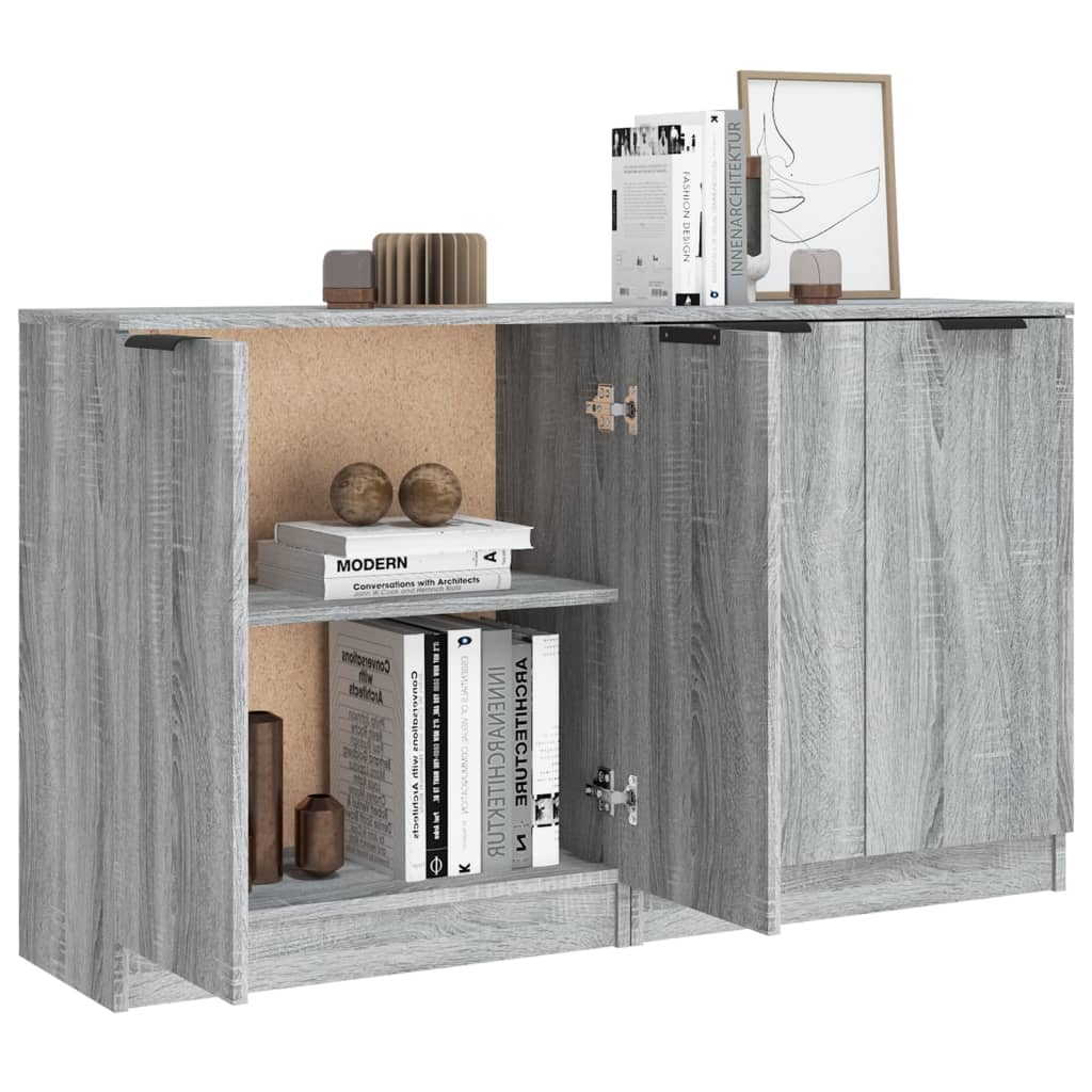 vidaXL Ντουλάπι 2 τεμ. Γκρι Sonoma 60x30x70 εκ. από Επεξεργασμένο Ξύλο