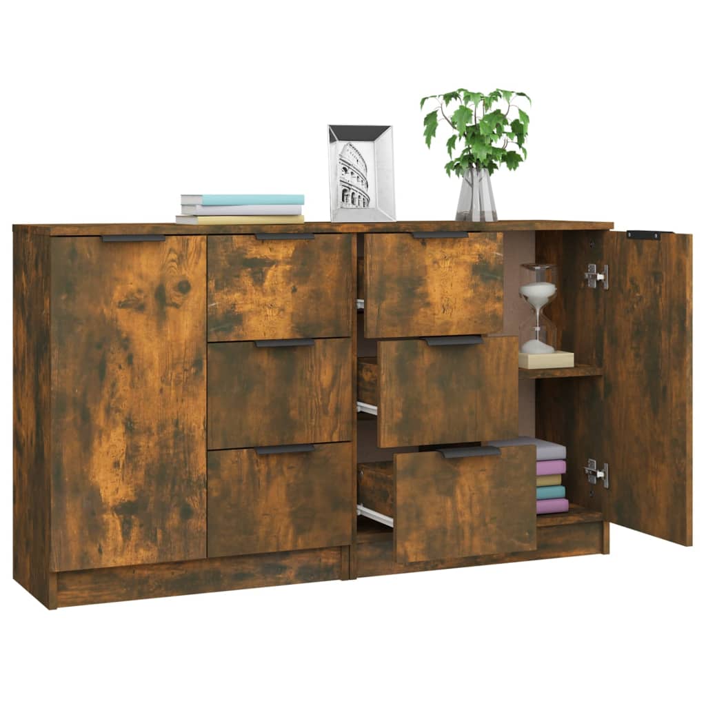 vidaXL Ντουλάπια 2 τεμ. Καπνιστή δρυς 60x30x70 εκ. Επεξεργασμένο Ξύλο