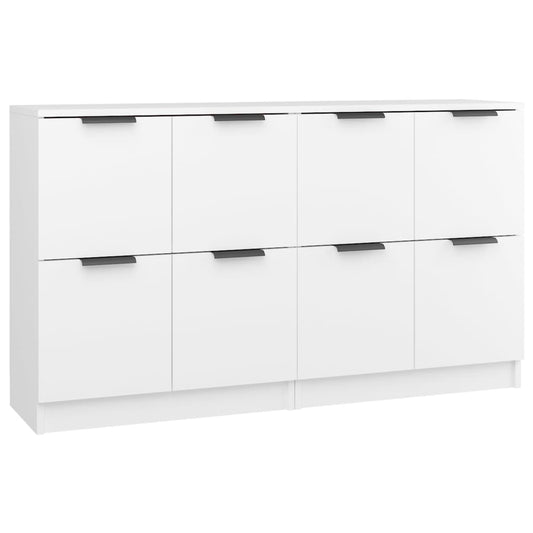 vidaXL Ντουλάπια 2 τεμ. άσπρο 60x30x70 εκ. Επεξεργασμένο Ξύλο