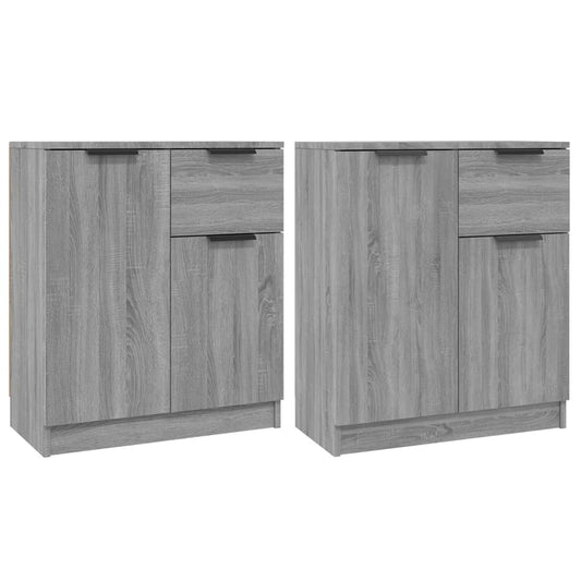 vidaXL Ντουλάπι 2 τεμ. Γκρι Sonoma 60x30x70 εκ. από Επεξεργασμένο Ξύλο