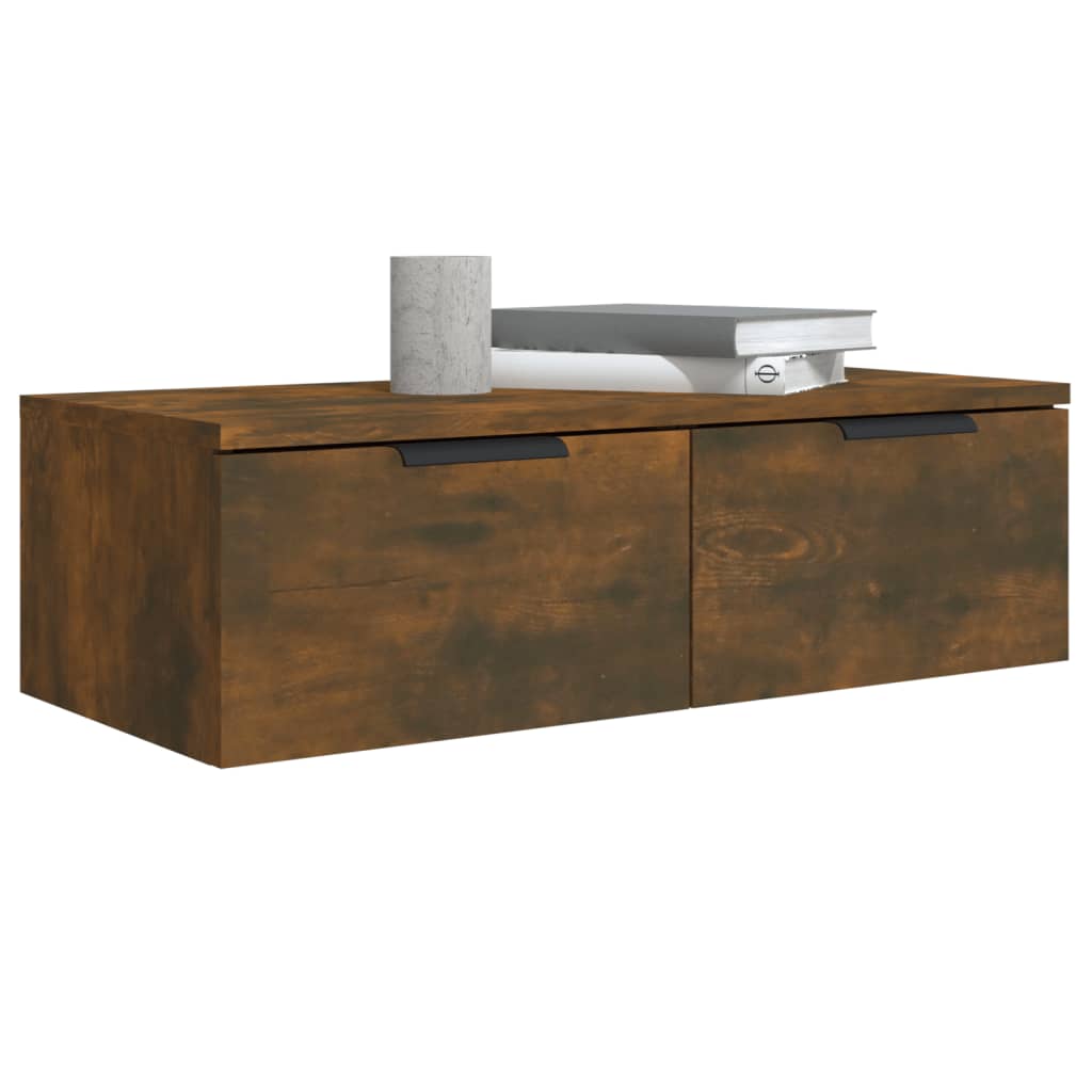 vidaXL Έπιπλα Τοίχου 2 τεμ. Καπν. Δρυς 68x30x20 εκ. Επ. Ξύλο