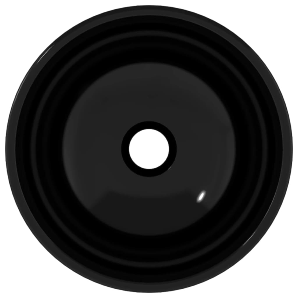 vidaXL Νιπτήρας Μαύρος 30 x 12 εκ. από Ψημένο Γυαλί