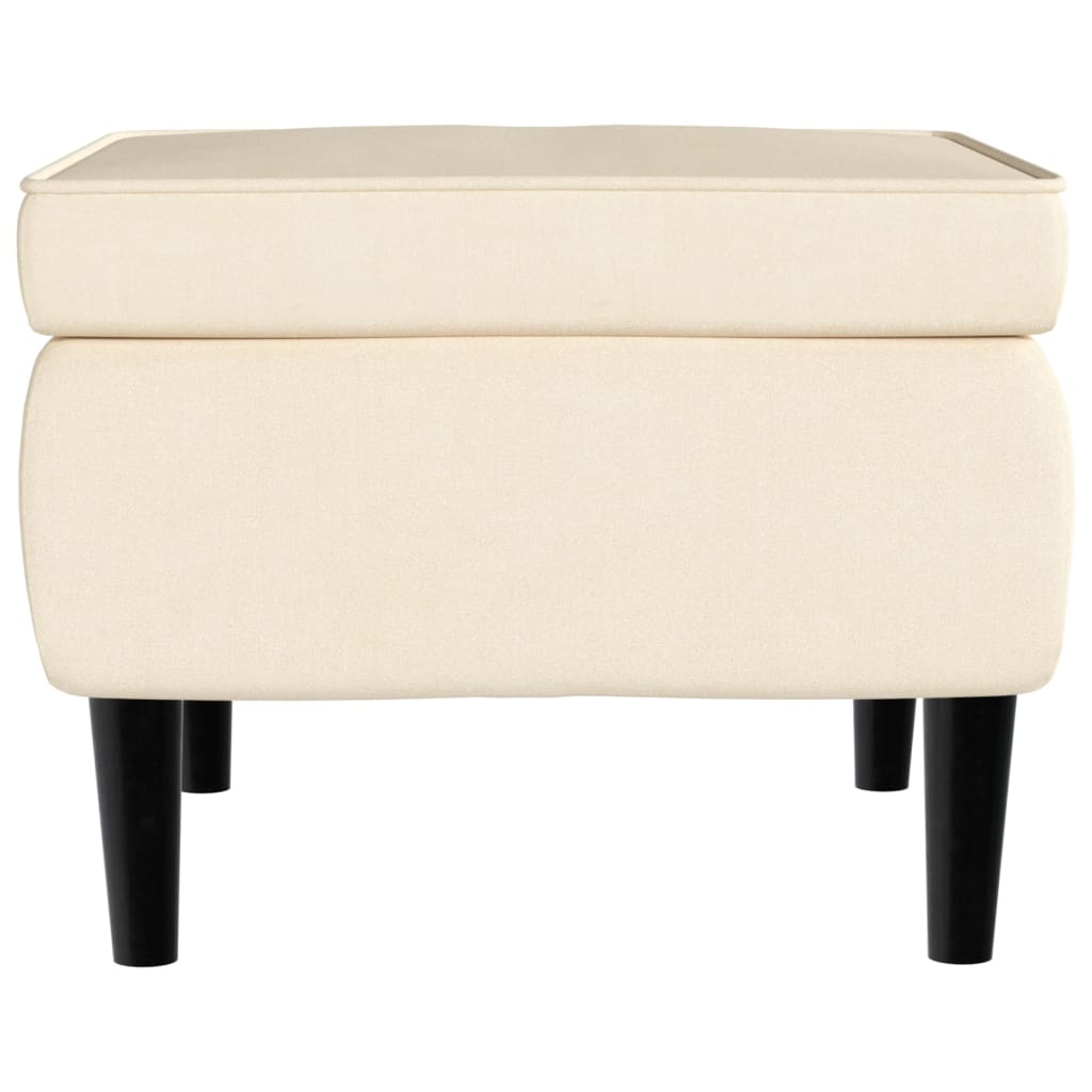 vidaXL Πολυθρόνα Κρεμ από Βελούδο με Σκαμπό