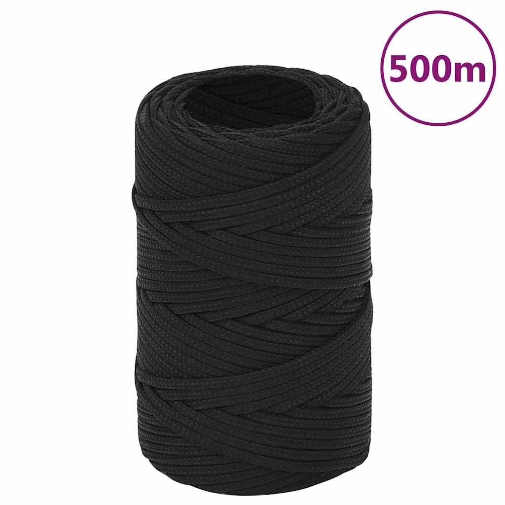 vidaXL Σχοινί Ναυτιλίας Όλο Μαύρο 2 χιλ. 500 μ. από Πολυπροπυλένιο