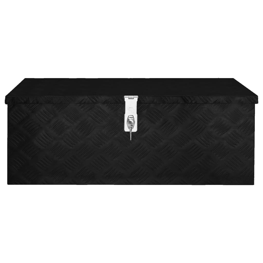 vidaXL Κουτί Αποθήκευσης Μαύρο 80 x 39 x 30 εκ. από Αλουμίνιο